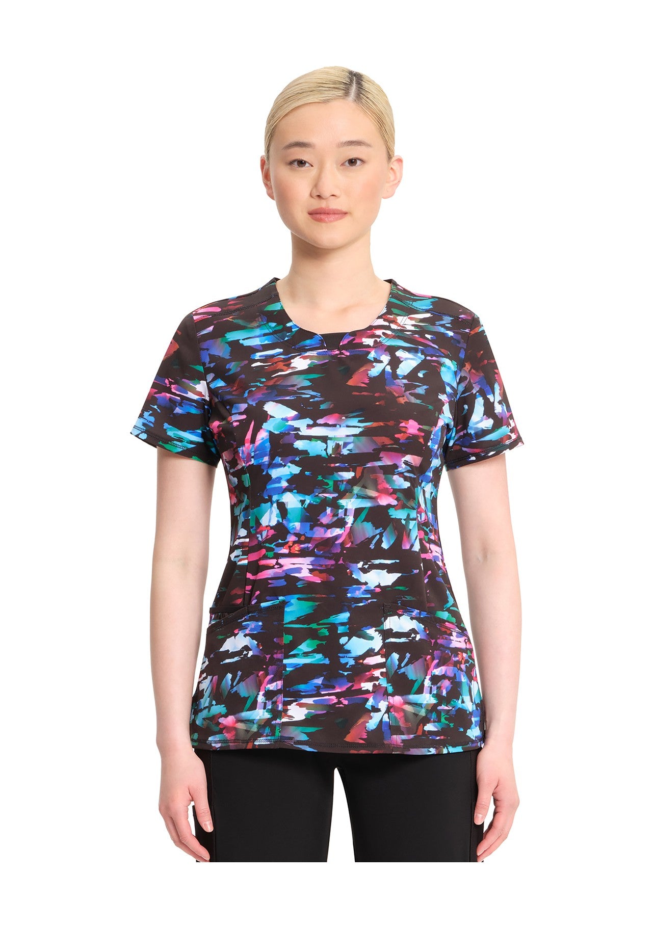 Cherokee Infinity CK609 Top Clínico Mujer Estampado Negro KLSP