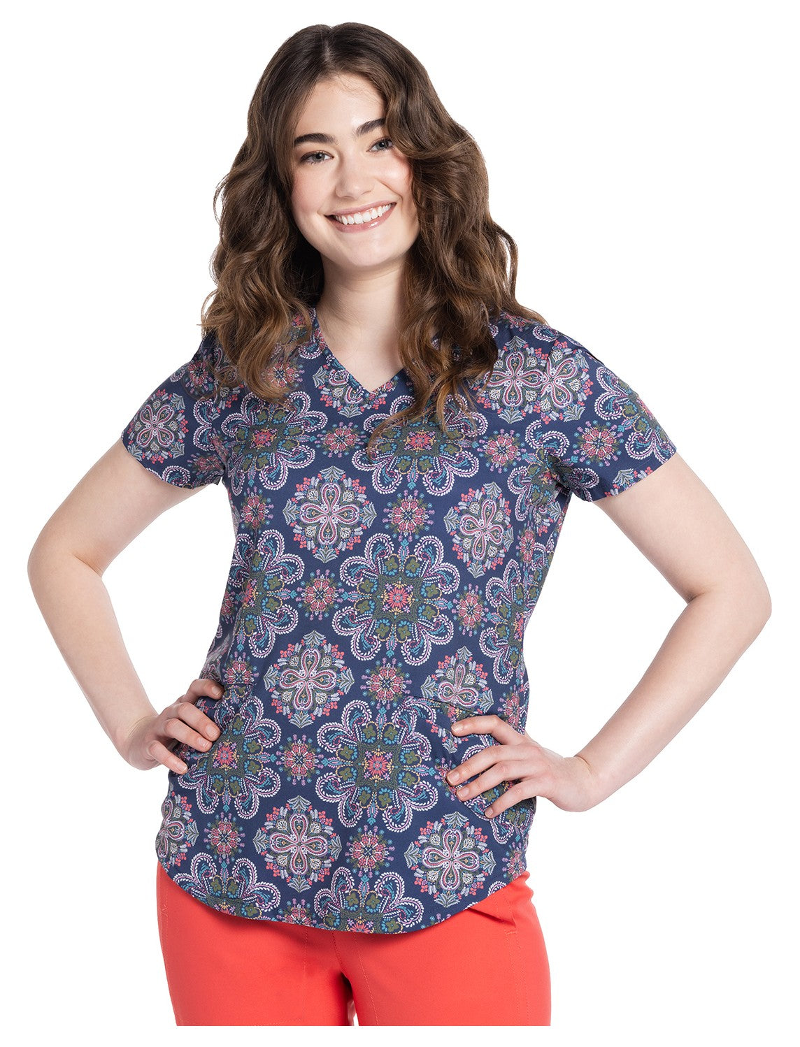 Cherokee CK637 Top Clínico Mujer Estampado Azul Marino BHMD