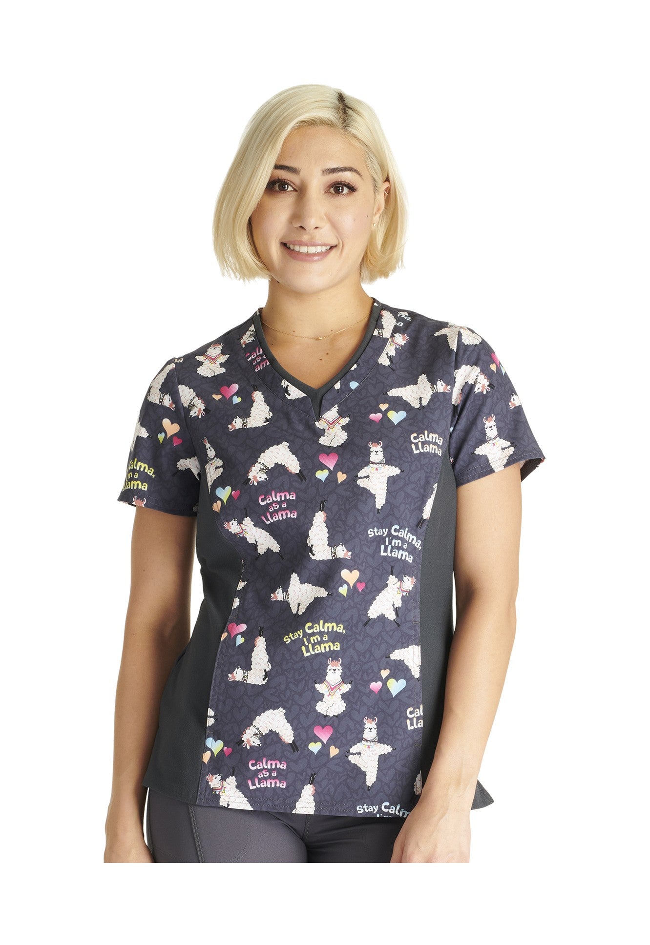 Cherokee CK794 Top Clínico Mujer Estampado Gris CLMA