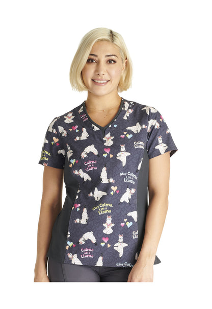 Cherokee CK794 Top Clínico Mujer Estampado Gris CLMA
