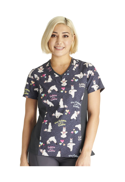 Cherokee CK794 Top Clínico Mujer Estampado Gris CLMA