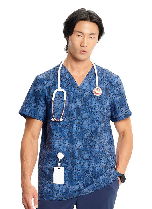 Cherokee Infinity CK920 Top Clínico Hombre Estampado Azul Marino DISG