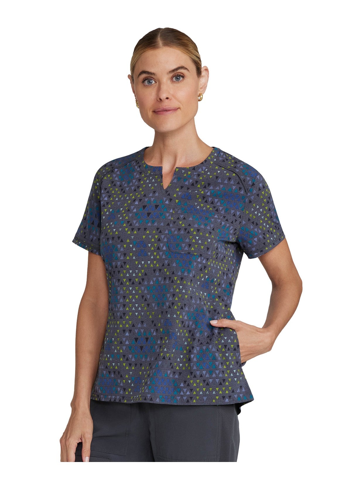 Inspira Flex IP723 Top Clínico Mujer Estampado Gris LSTI