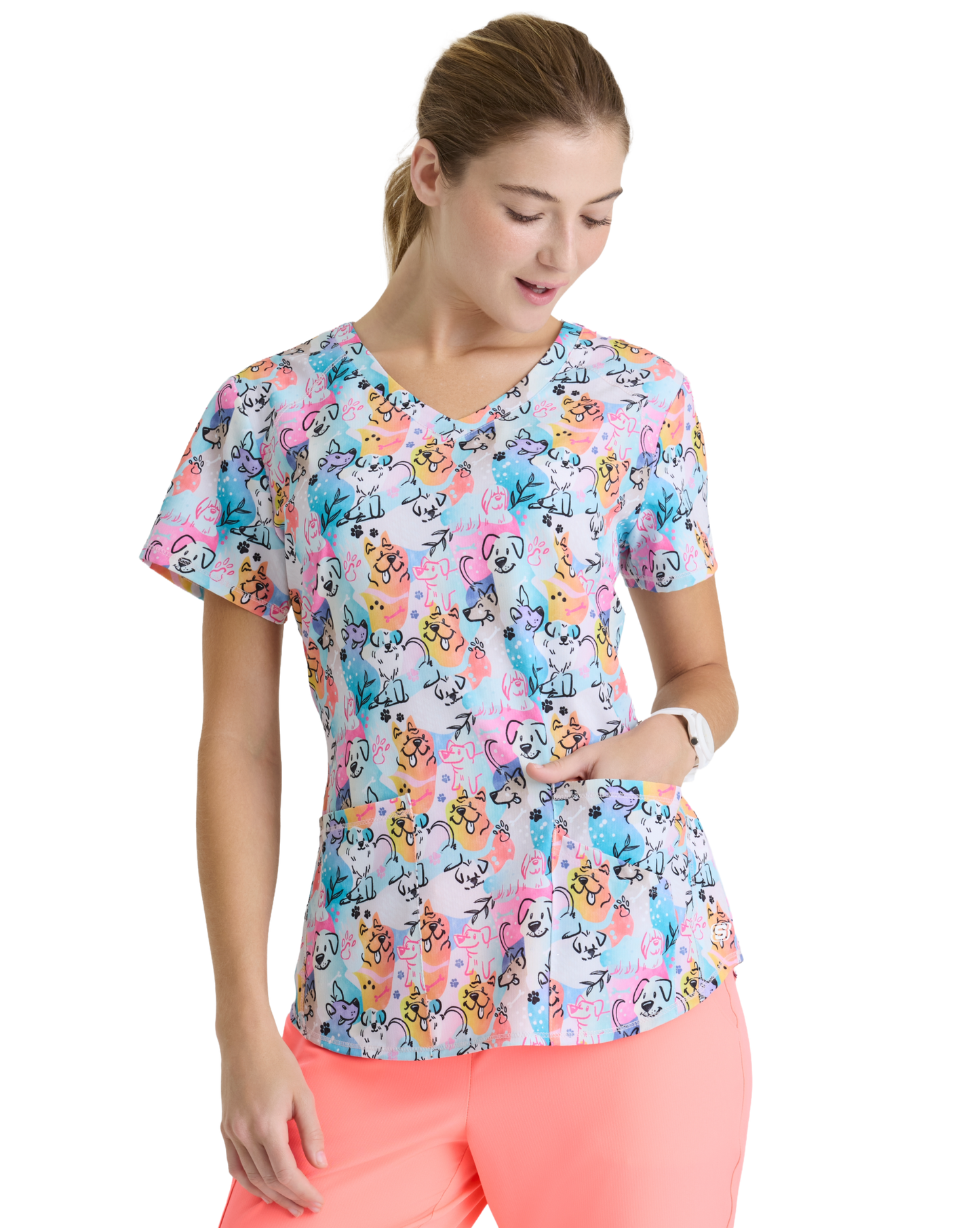 Skechers SKT021 Top Clínico Mujer Estampado BHBK