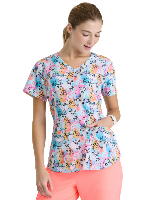 Skechers SKT021 Top Clínico Mujer Estampado BHBK
