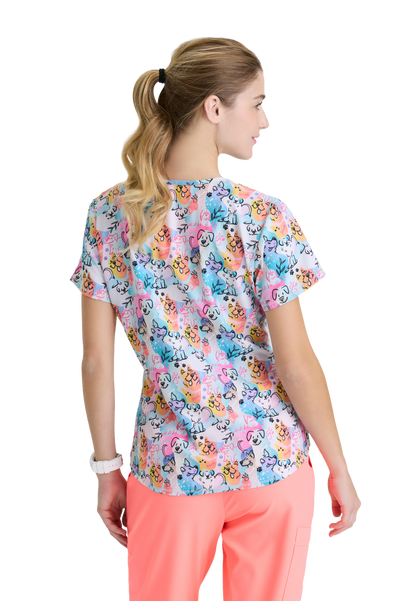 Skechers SKT021 Top Clínico Mujer Estampado BHBK