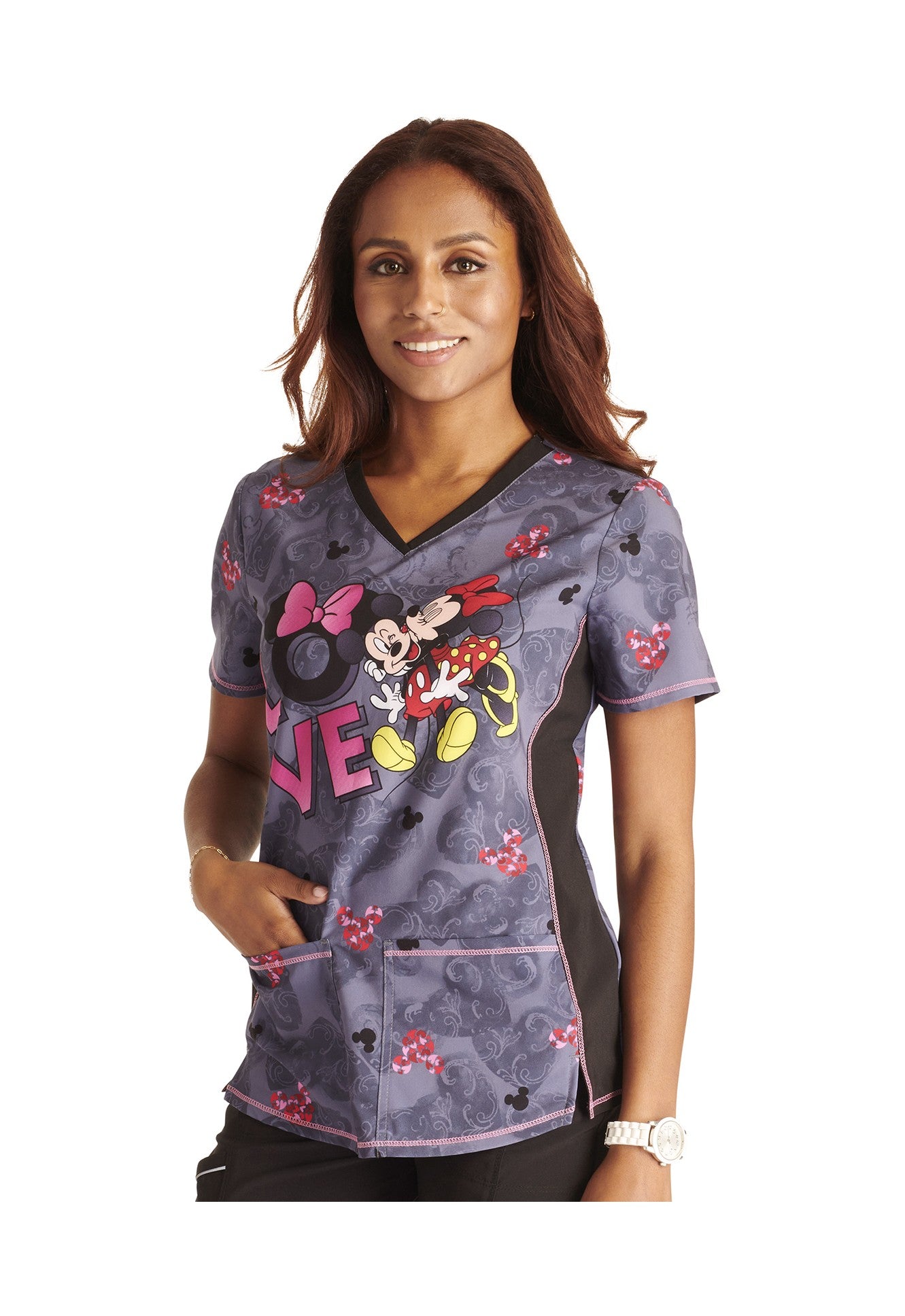 Cherokee Disney TF783 Top Clínico Mujer Estampado Gris MKVE