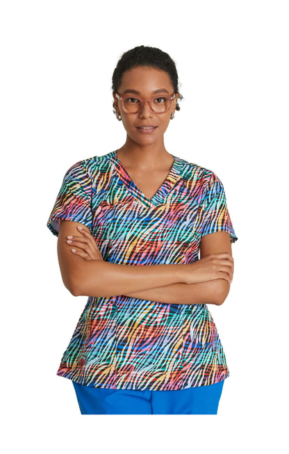 Barco 5107 Top Clínico Mujer Estampado Azul Rey ELZE