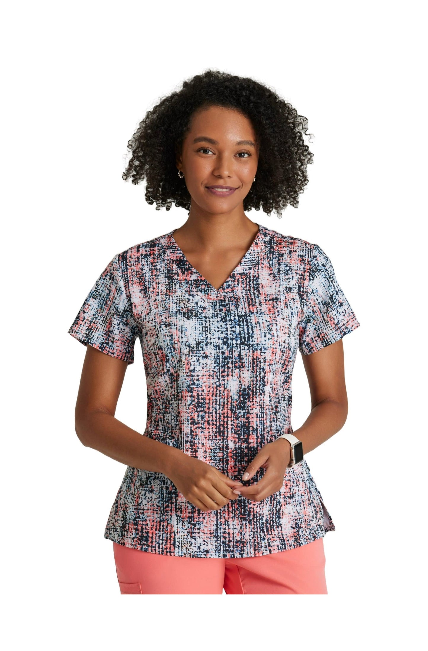 Barco 5107 Top Clínico Mujer Estampado Gris SUMB