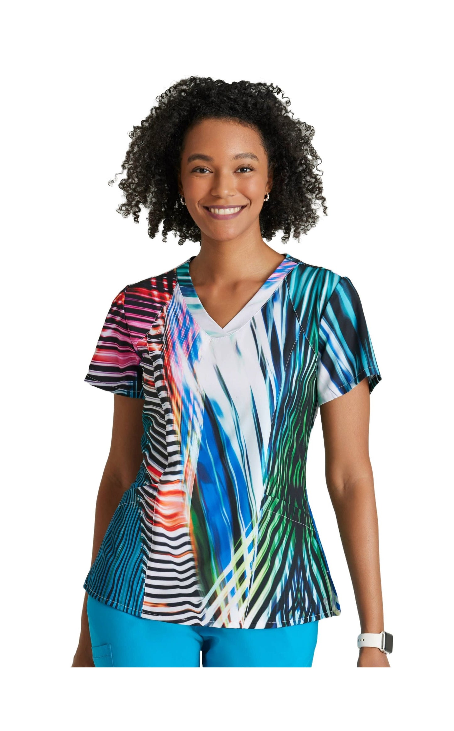Barco 5107 Top Clínico Mujer Estampado Negro ULRA