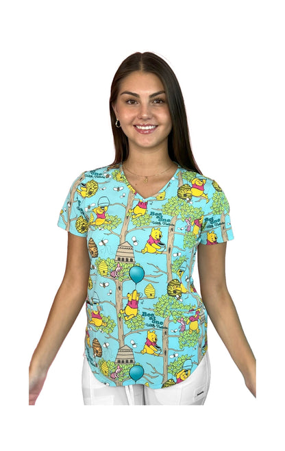 Cherokee Disney TF737 Top Clínico Mujer Estampado Teal Blue PHBN