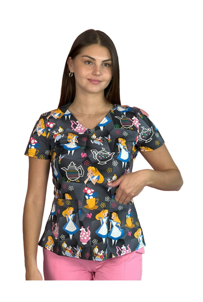 Cherokee Disney TF756 Top Clínico Mujer Estampado Gris ALPA