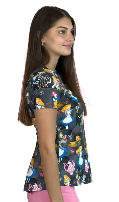 Top clínico Cherokee Disney TF756 mujer estampado ALPA fondo gris - vista 2