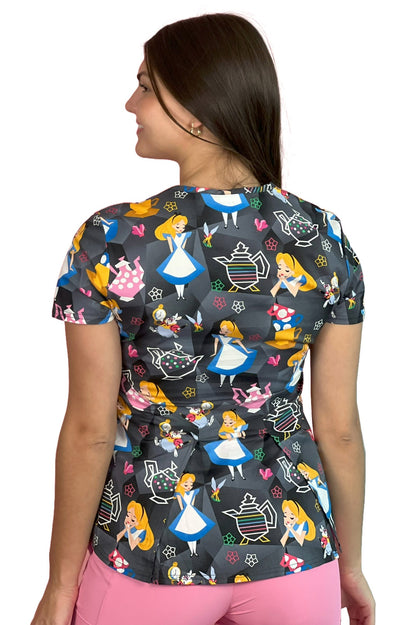 Top clínico Cherokee Disney TF756 mujer estampado ALPA fondo gris - vista 3