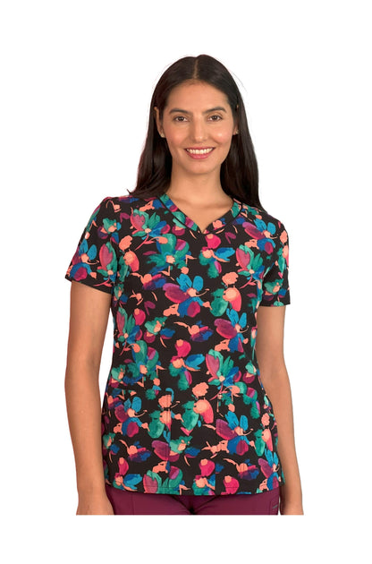 Cherokee CK678 Top Clínico Mujer Estampado Negro BHBM