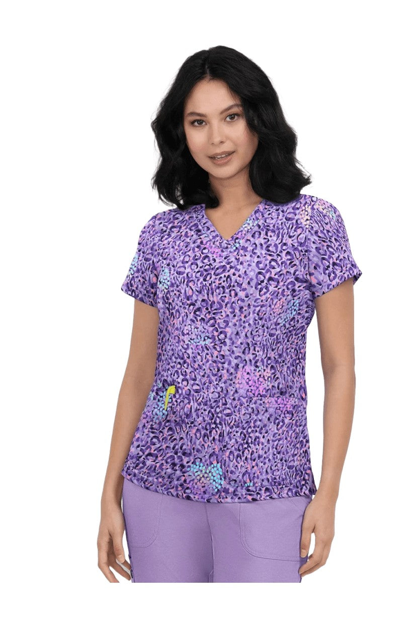 Koi 1082PR Top Clínico Mujer Estampado Morado Animal Print LVA