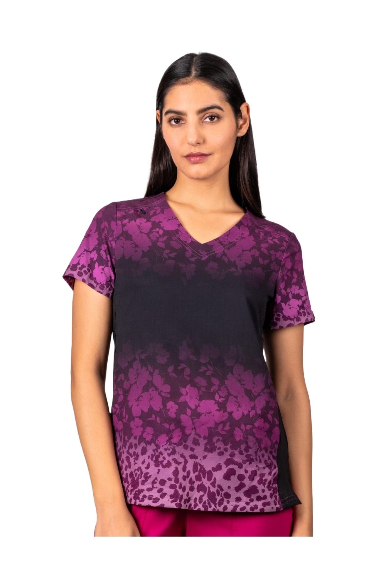 Koi 1087PLM Top Clínico Mujer Estampado Burdeo FDV